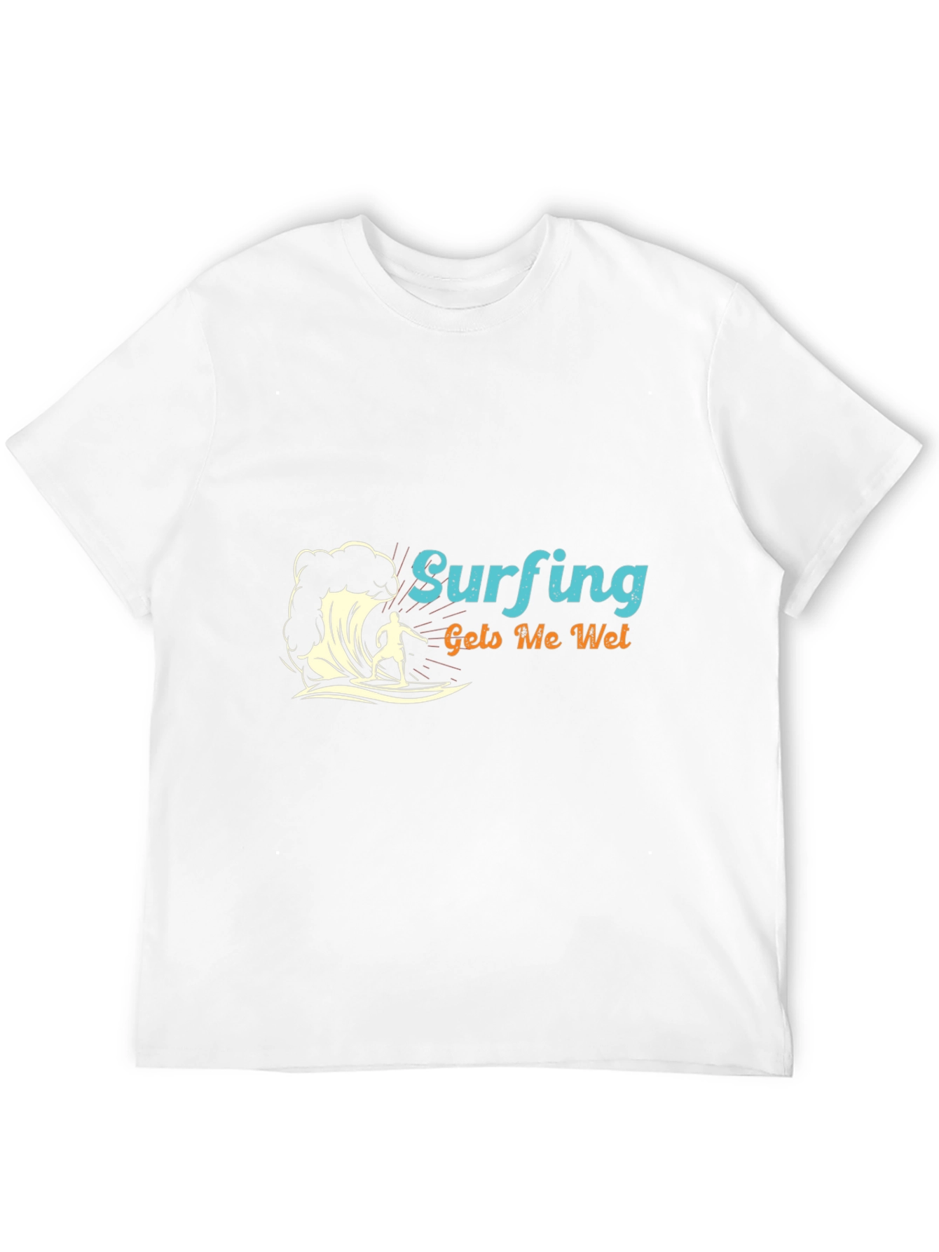 Surfing Gets Me Wet Black Tee Shirt