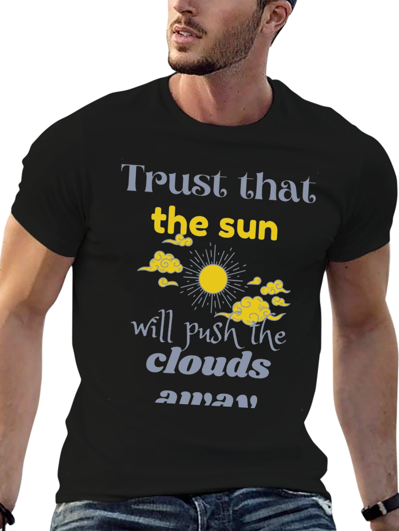 Trust the Sun Graphic Tee - Inspirational Black T-Shirt