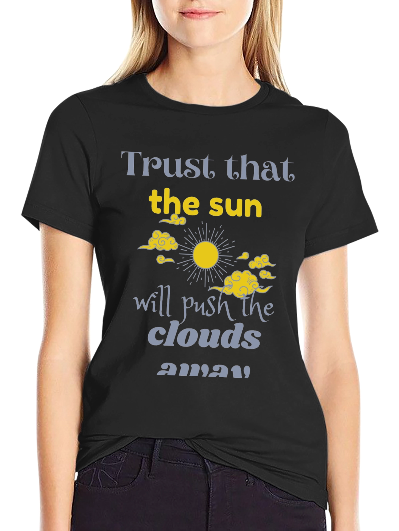 Trust the Sun Graphic Tee - Inspirational Black T-Shirt