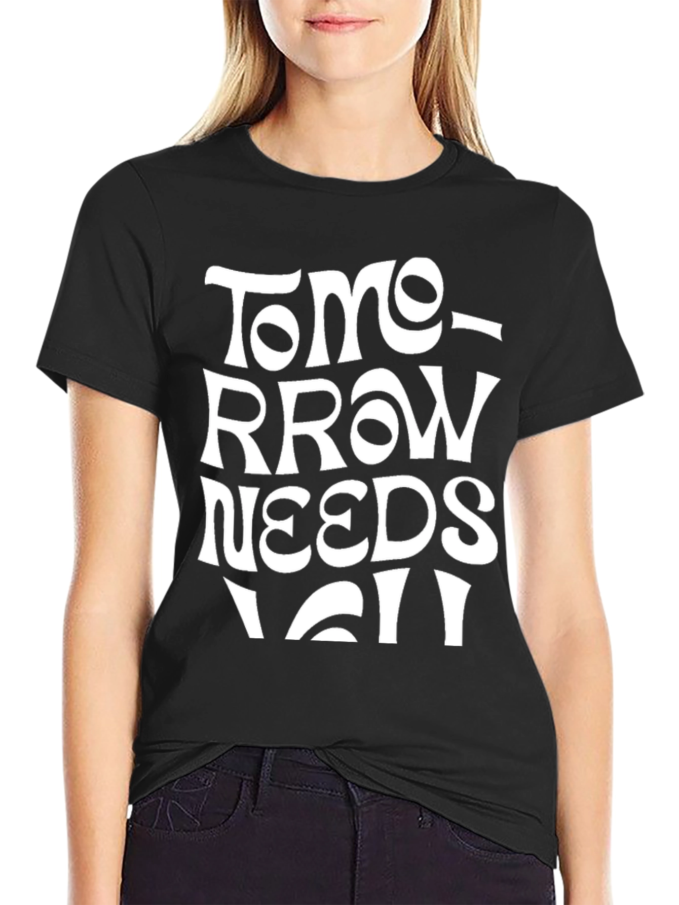 Tomorrow Needs You Graphic T-Shirt - Black