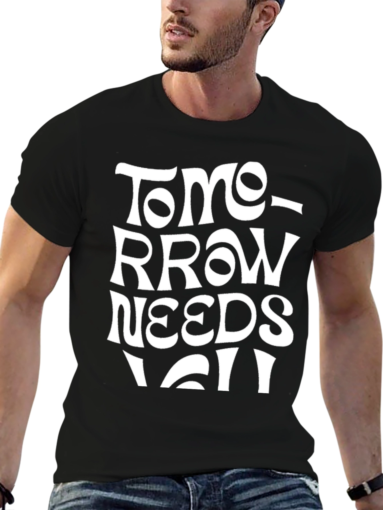 Tomorrow Needs You Graphic T-Shirt - Black