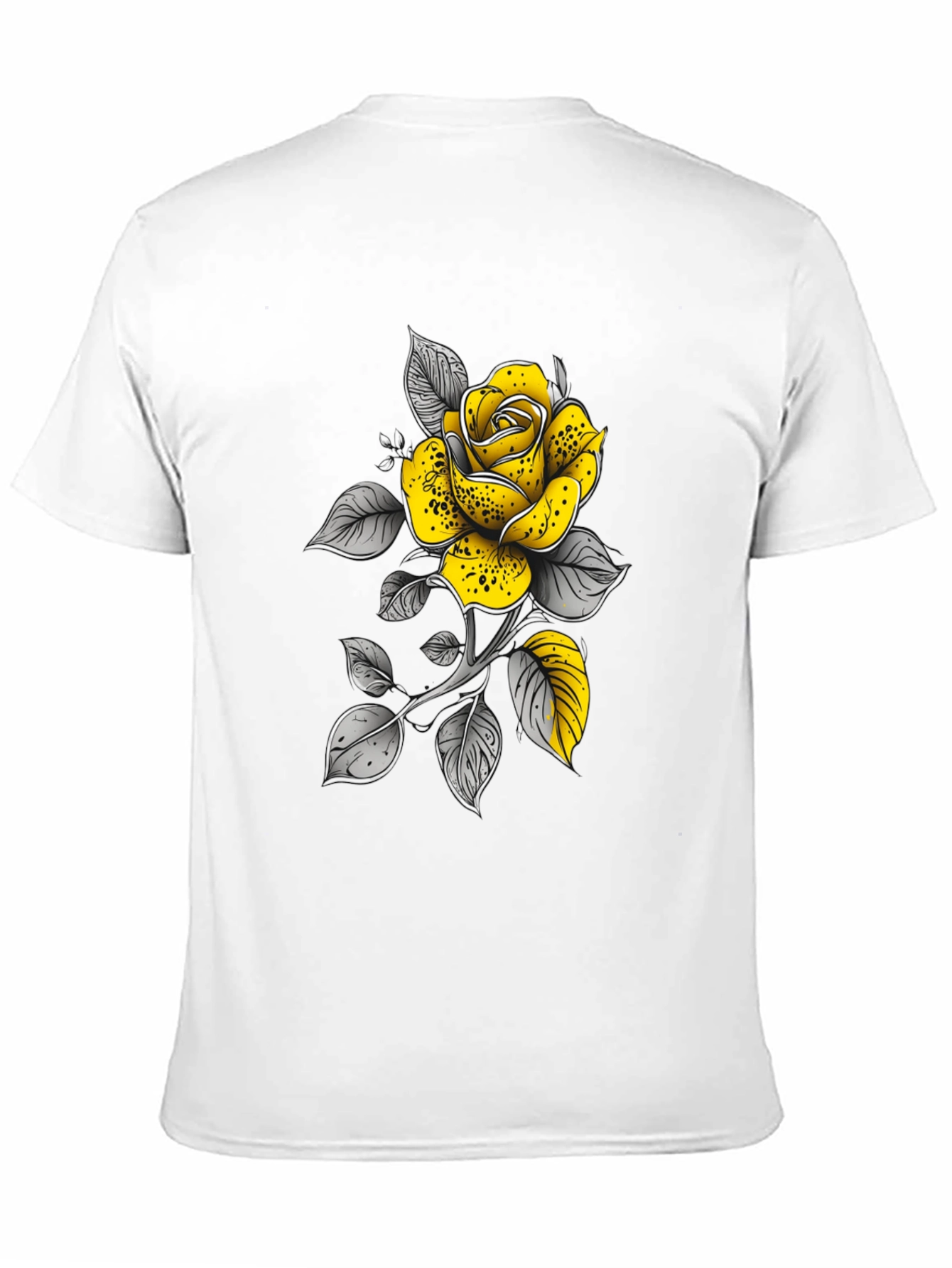 Yellow Rose Graphic Tee - Stylish Black T-Shirt