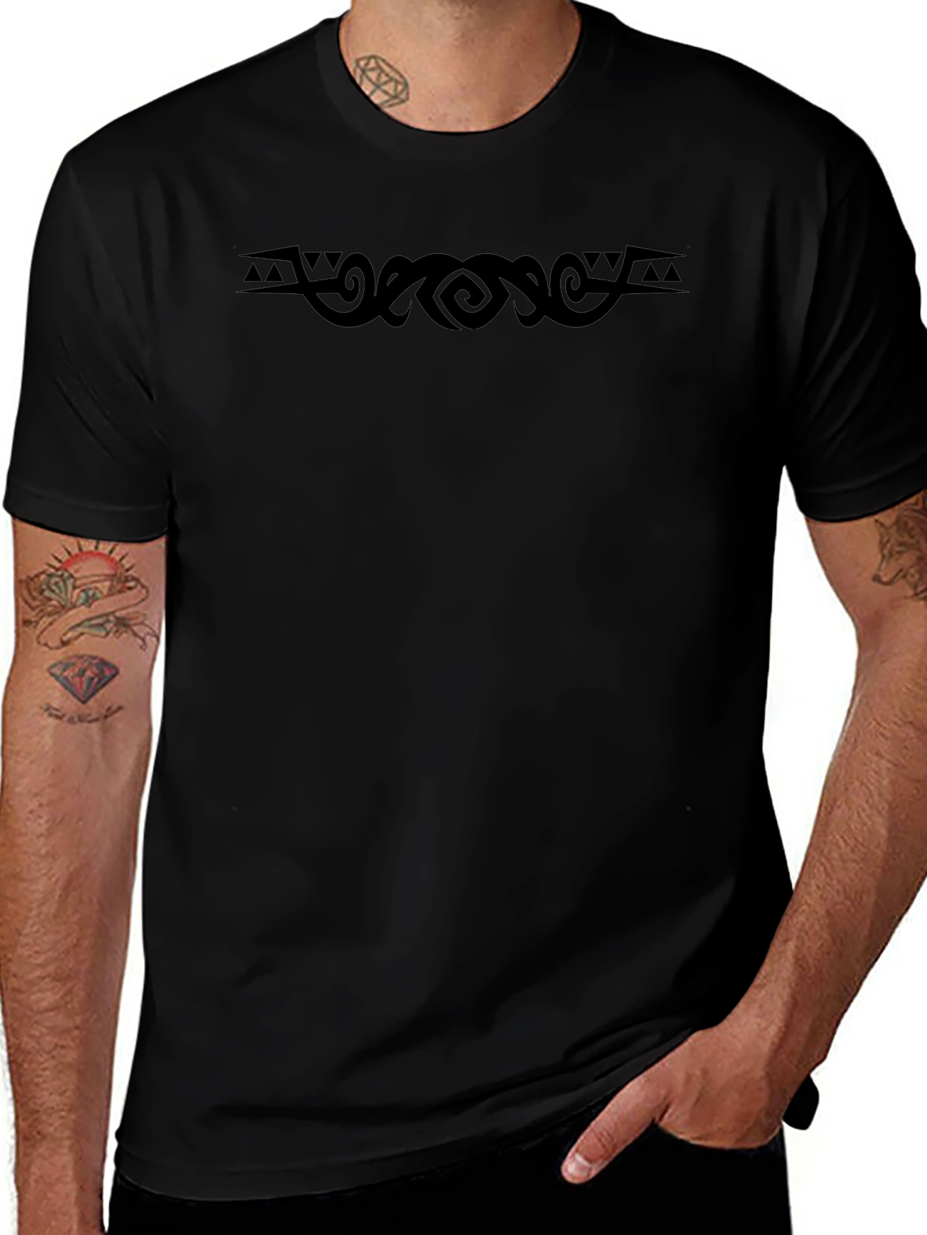 Tribal Tattoo Graphic Black T-Shirt