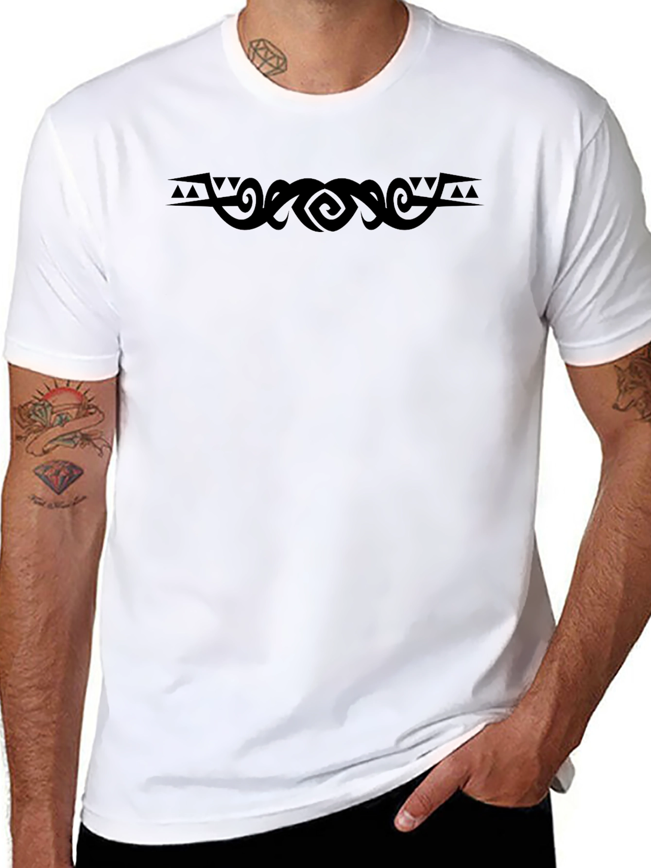 Tribal Tattoo Graphic Black T-Shirt