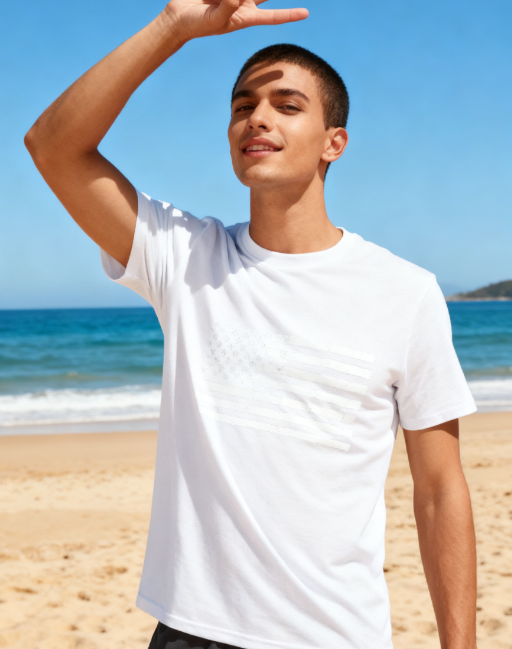 Vintage American Flag 100% Cotton T-Shirt - Unisex Patriotic Tee for All Occasions