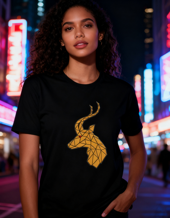 "Geometric Antelope" Minimalist Graphic Tee