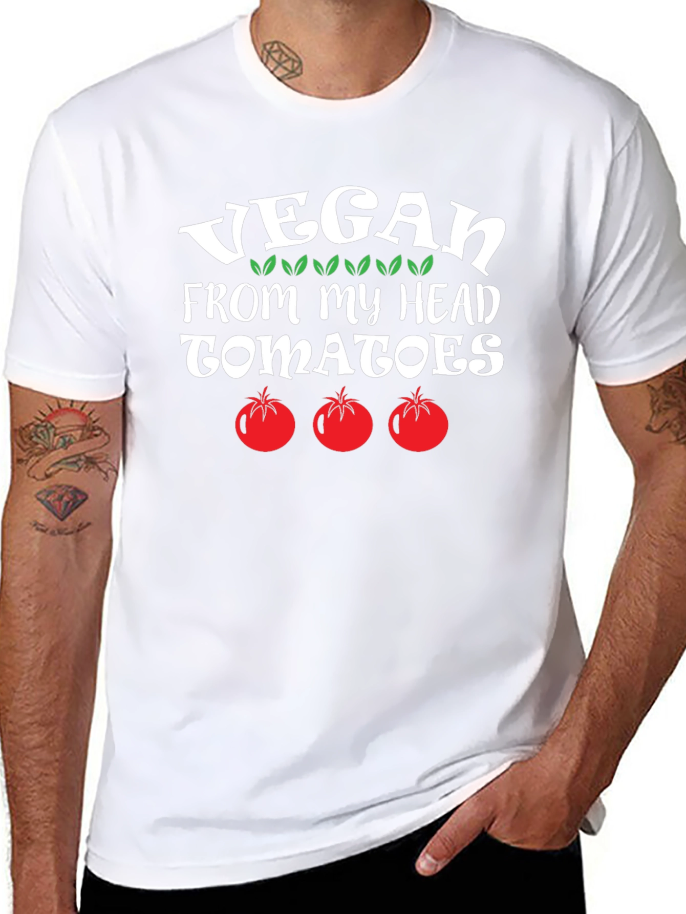 Vegan From My Head Tomatoes Graphic Tee