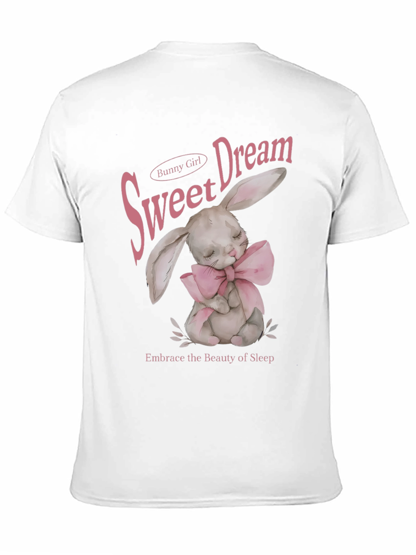 Sweet Dream Bunny Girl Black Graphic T-Shirt