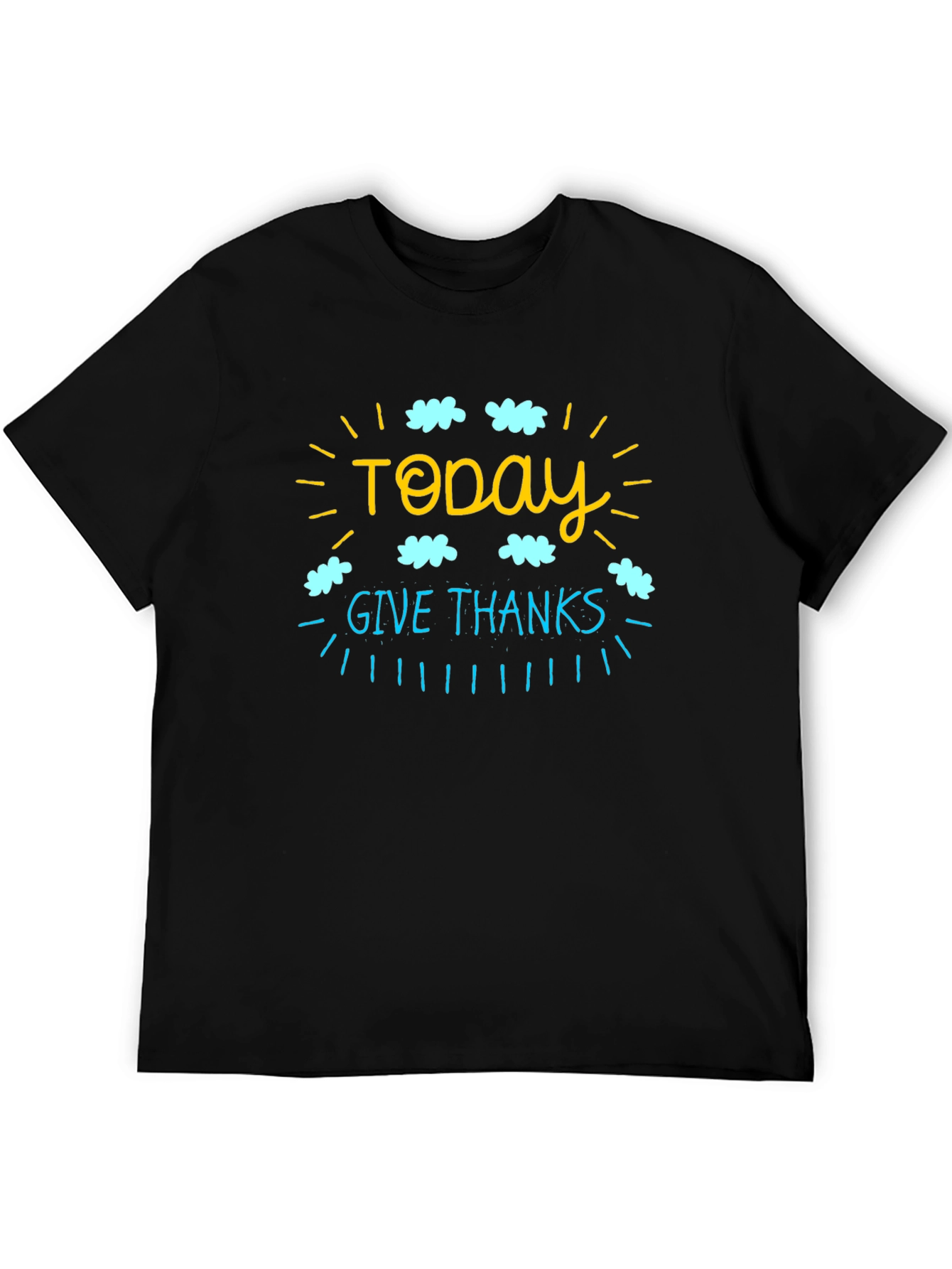 Today Give Thanks Graphic T-Shirt - Black