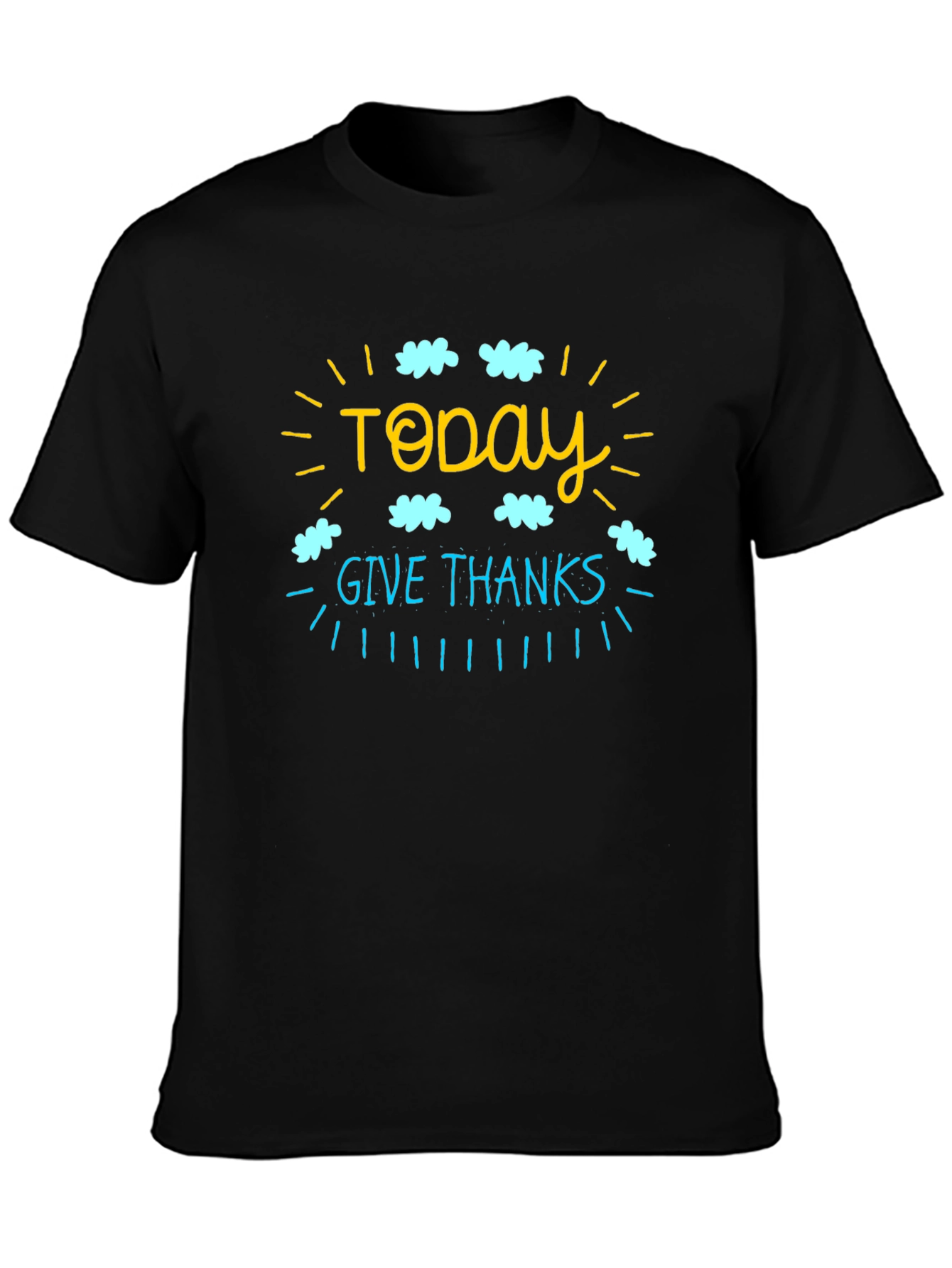 Today Give Thanks Graphic T-Shirt - Black