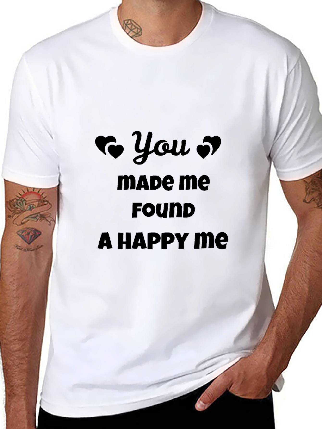 You Made Me Found A Happy Me Black Tee