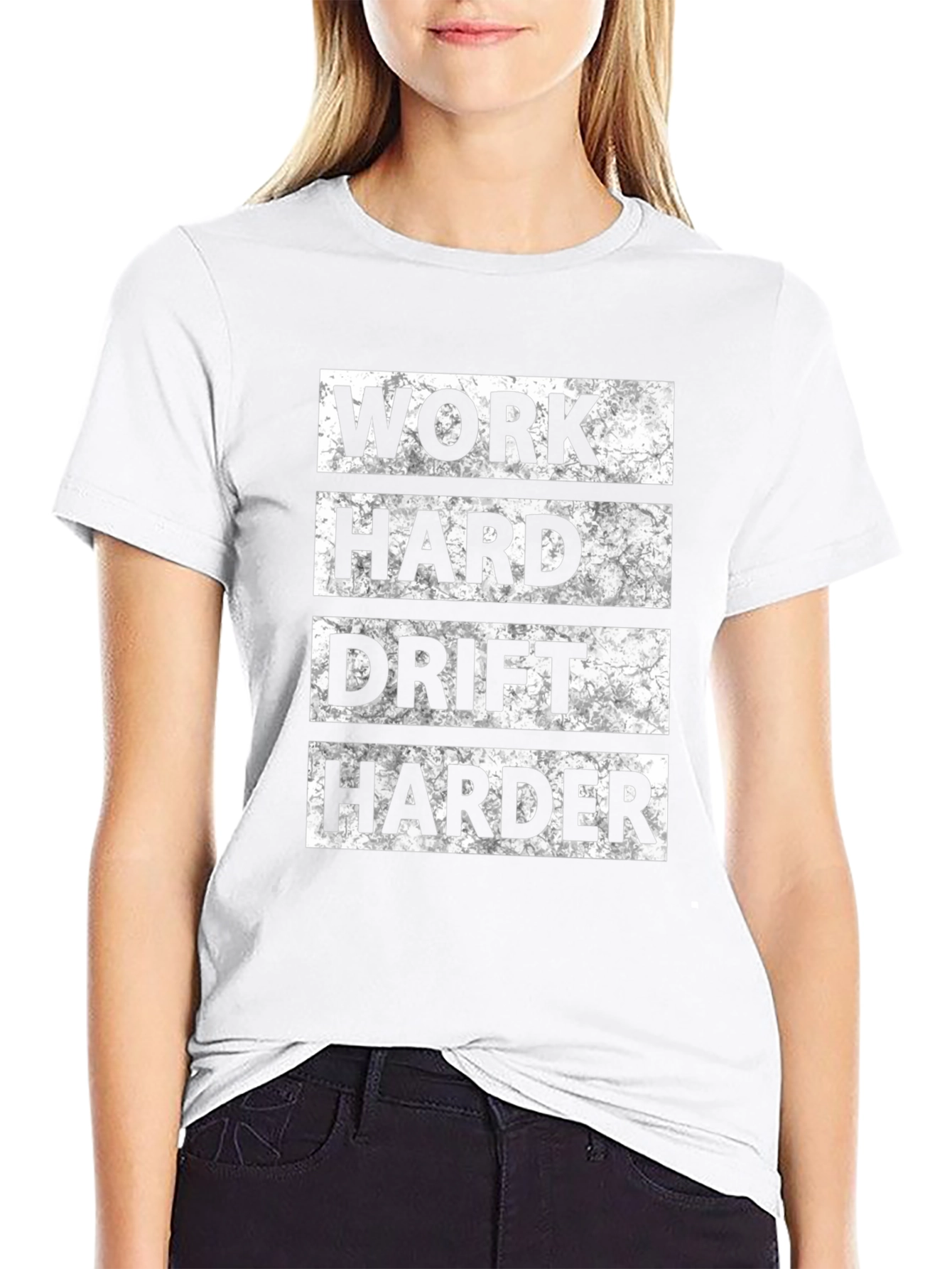 Work Hard Drift Harder Black Graphic Tee