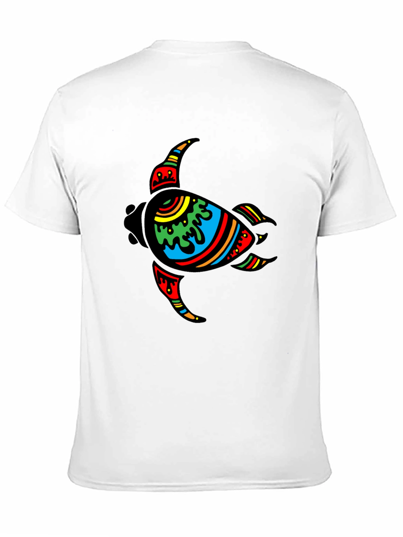 Turtle Graphic Tee - Black Cotton Casual Wear