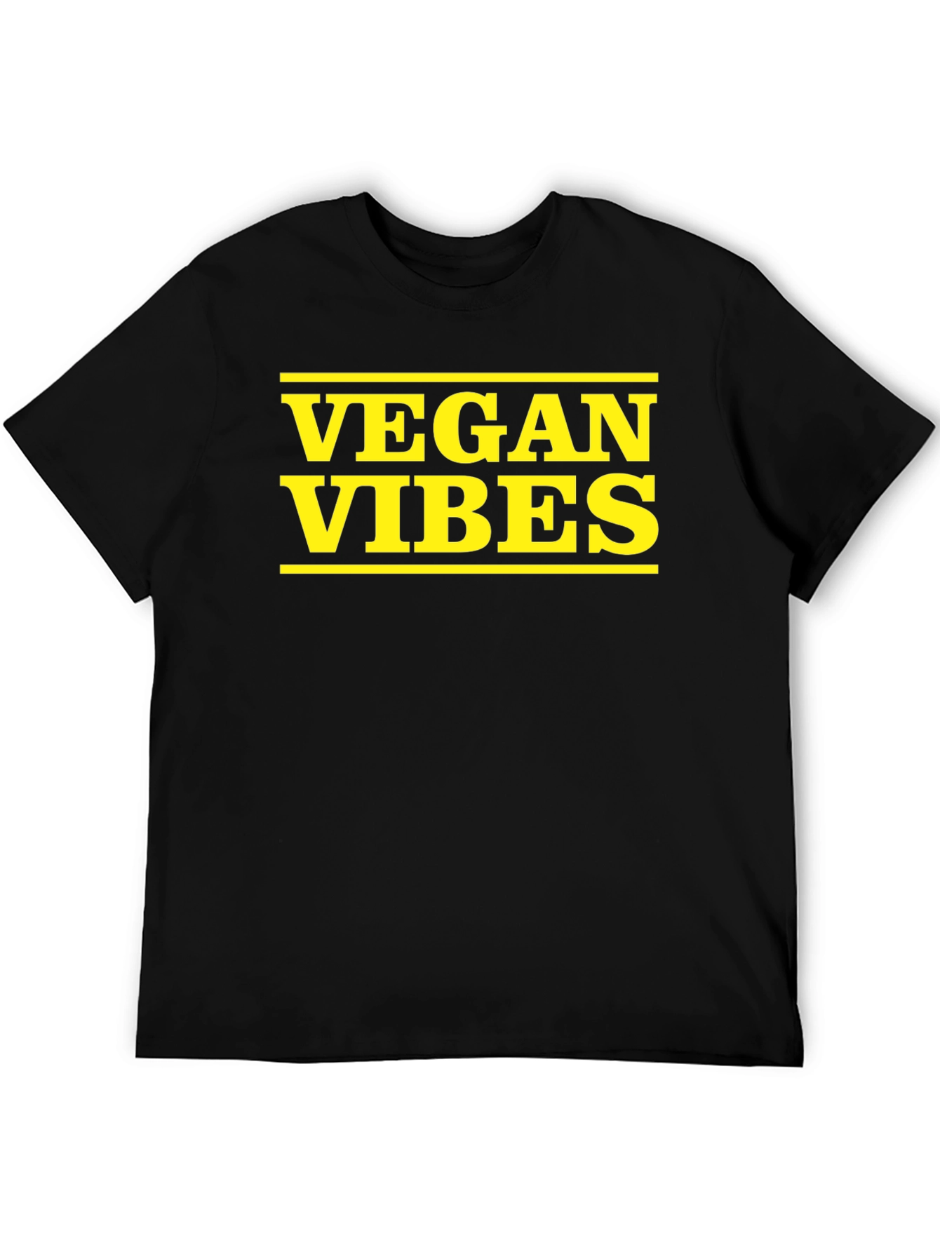 Vegan Vibes Graphic Tee - Black Cotton T-Shirt