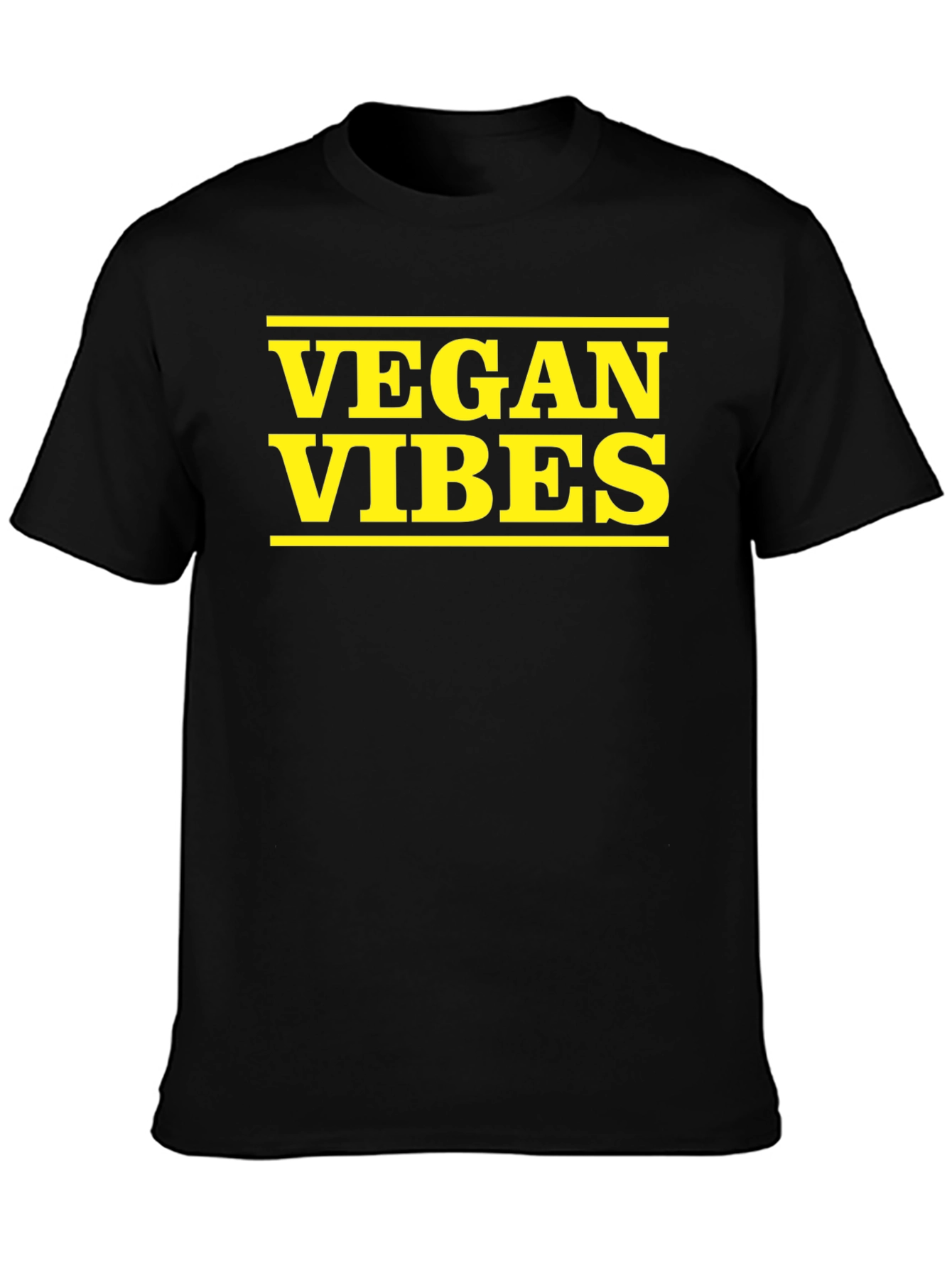 Vegan Vibes Graphic Tee - Black Cotton T-Shirt
