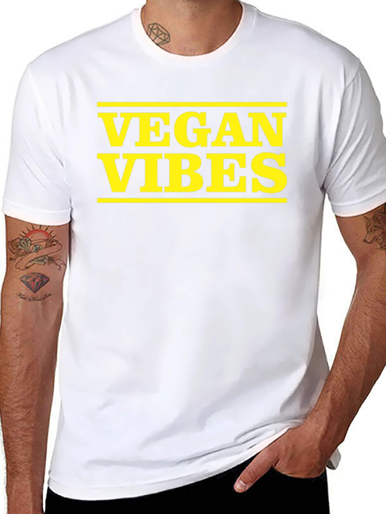 Vegan Vibes Graphic Tee - Black Cotton T-Shirt