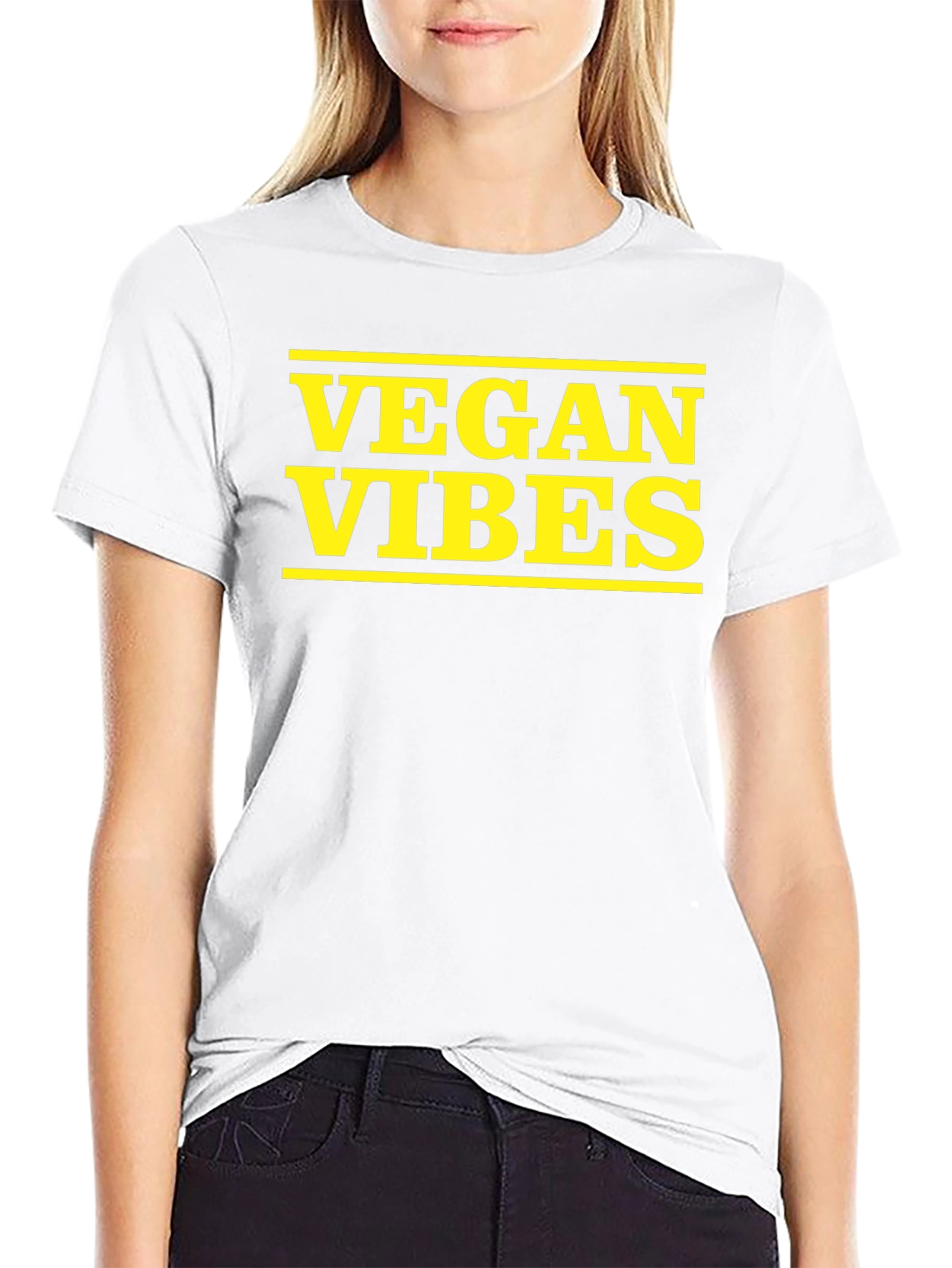 Vegan Vibes Graphic Tee - Black Cotton T-Shirt