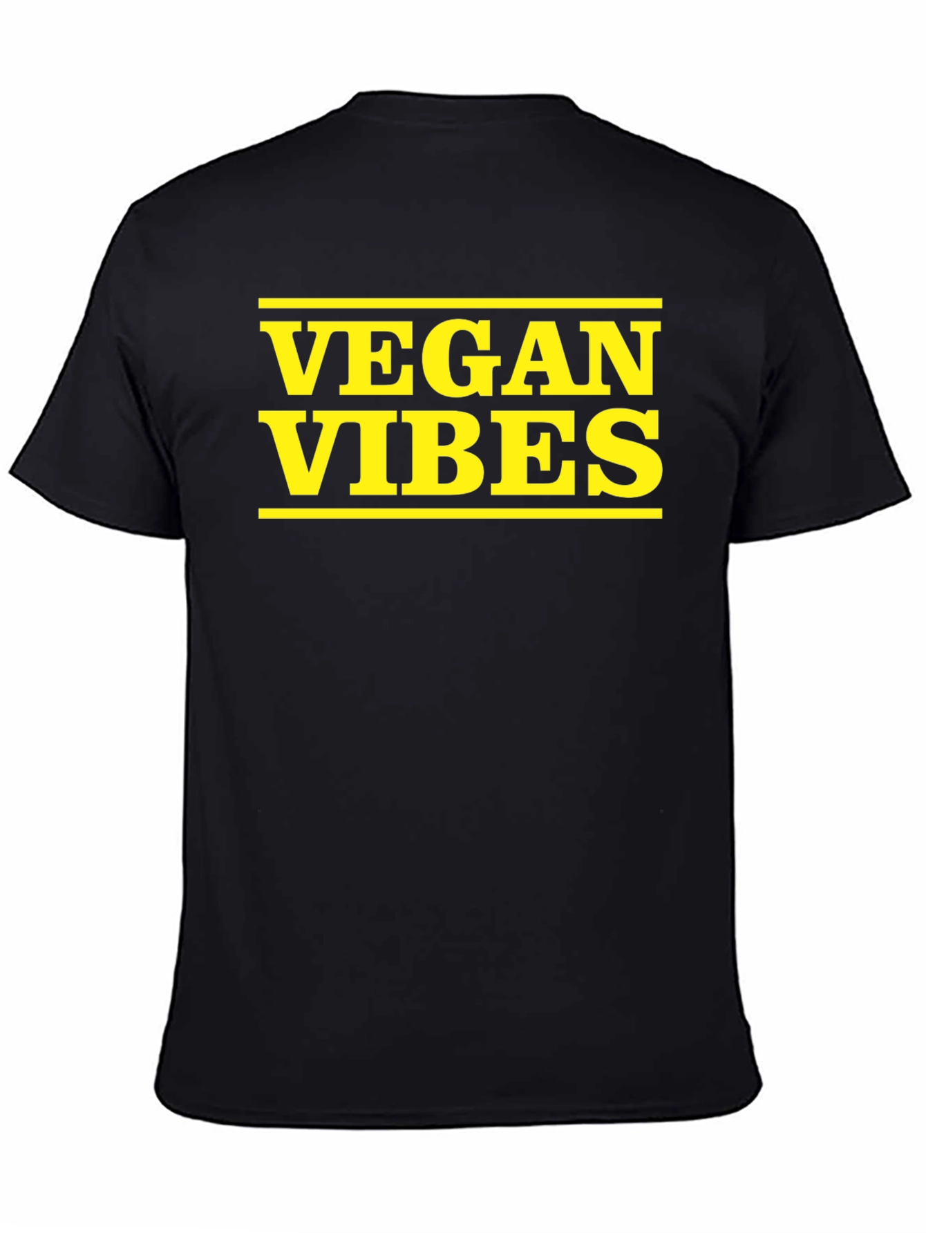 Vegan Vibes Graphic Tee - Black Cotton T-Shirt