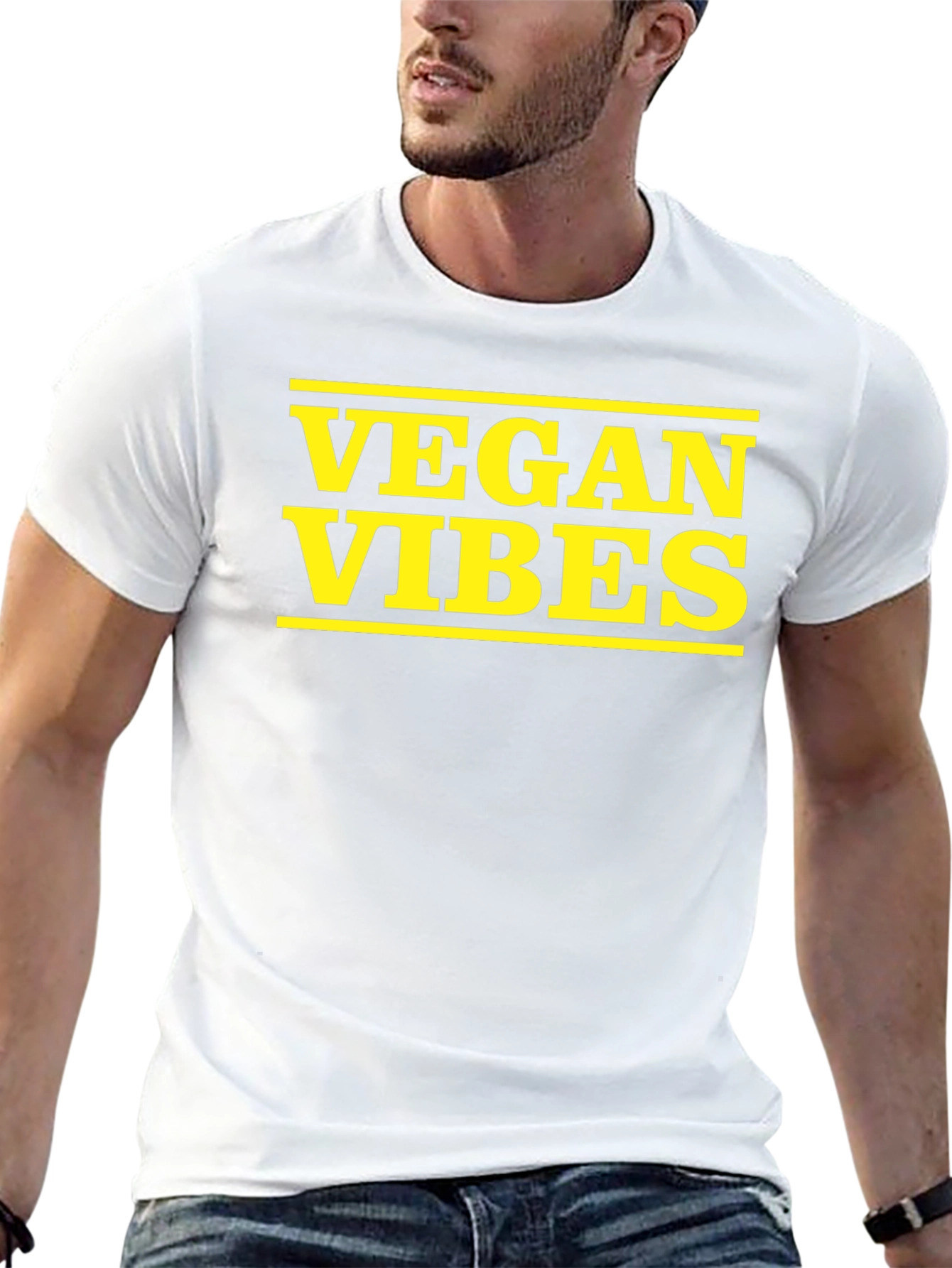 Vegan Vibes Graphic Tee - Black Cotton T-Shirt