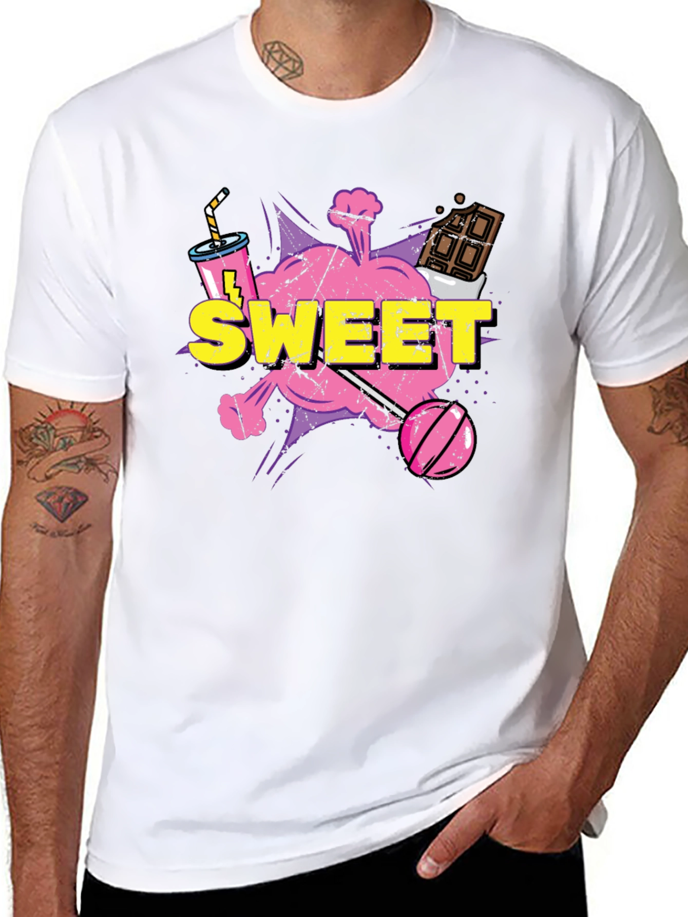 Sweet Treat Graphic Tee - Candy Cartoon T-Shirt
