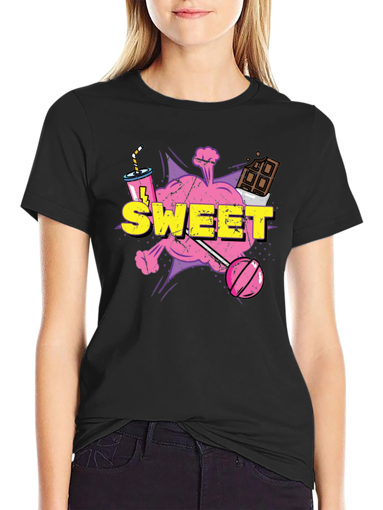 Sweet Treat Graphic Tee - Candy Cartoon T-Shirt