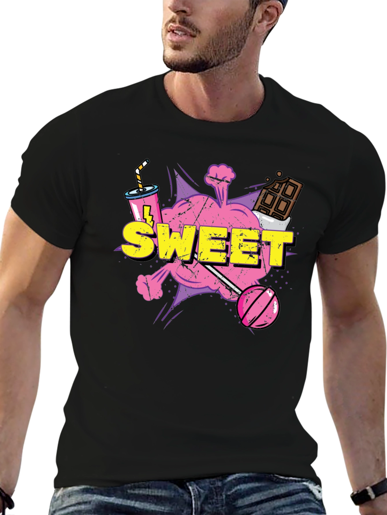 Sweet Treat Graphic Tee - Candy Cartoon T-Shirt