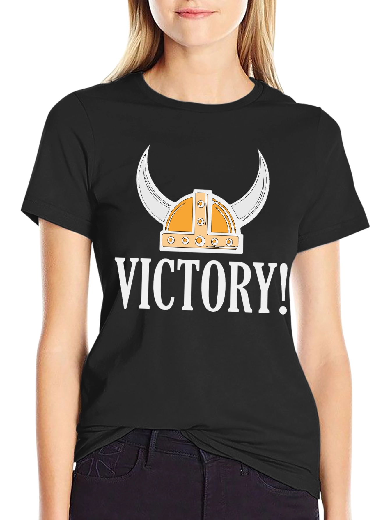 Victory Viking Helmet Graphic Tee - Black