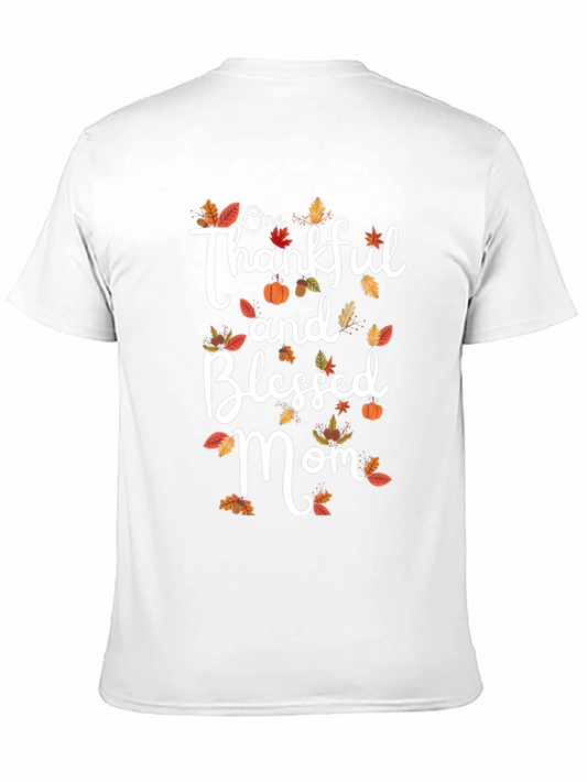 Thankful & Blessed Mom T-Shirt | Fall Graphic Tee