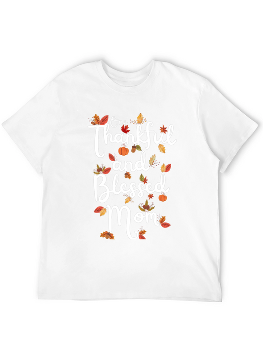 Thankful & Blessed Mom T-Shirt | Fall Graphic Tee