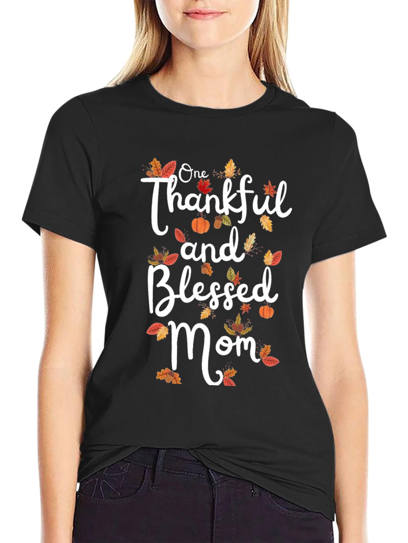 Thankful & Blessed Mom T-Shirt | Fall Graphic Tee