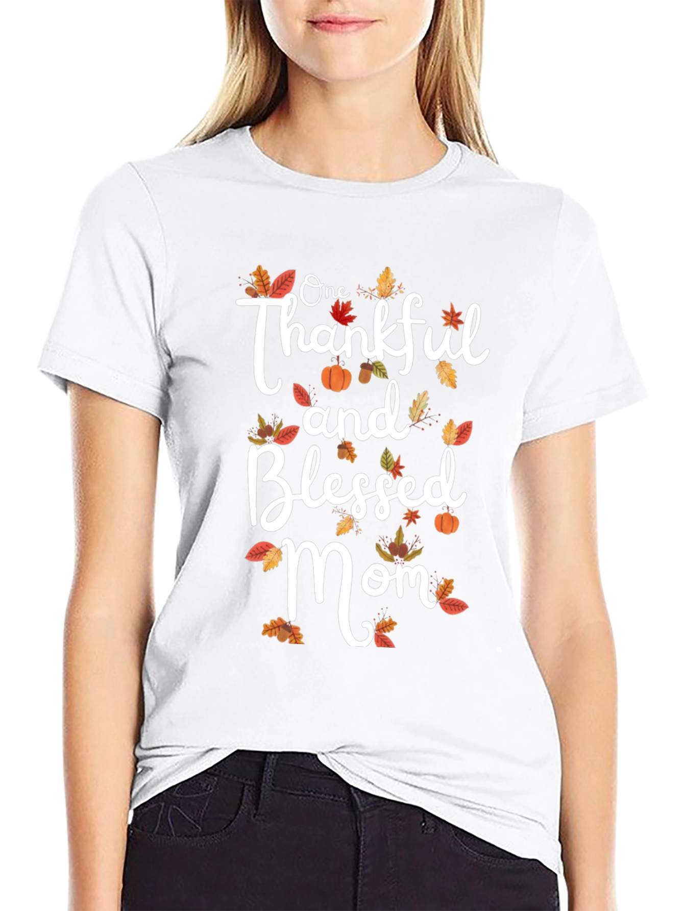 Thankful & Blessed Mom T-Shirt | Fall Graphic Tee