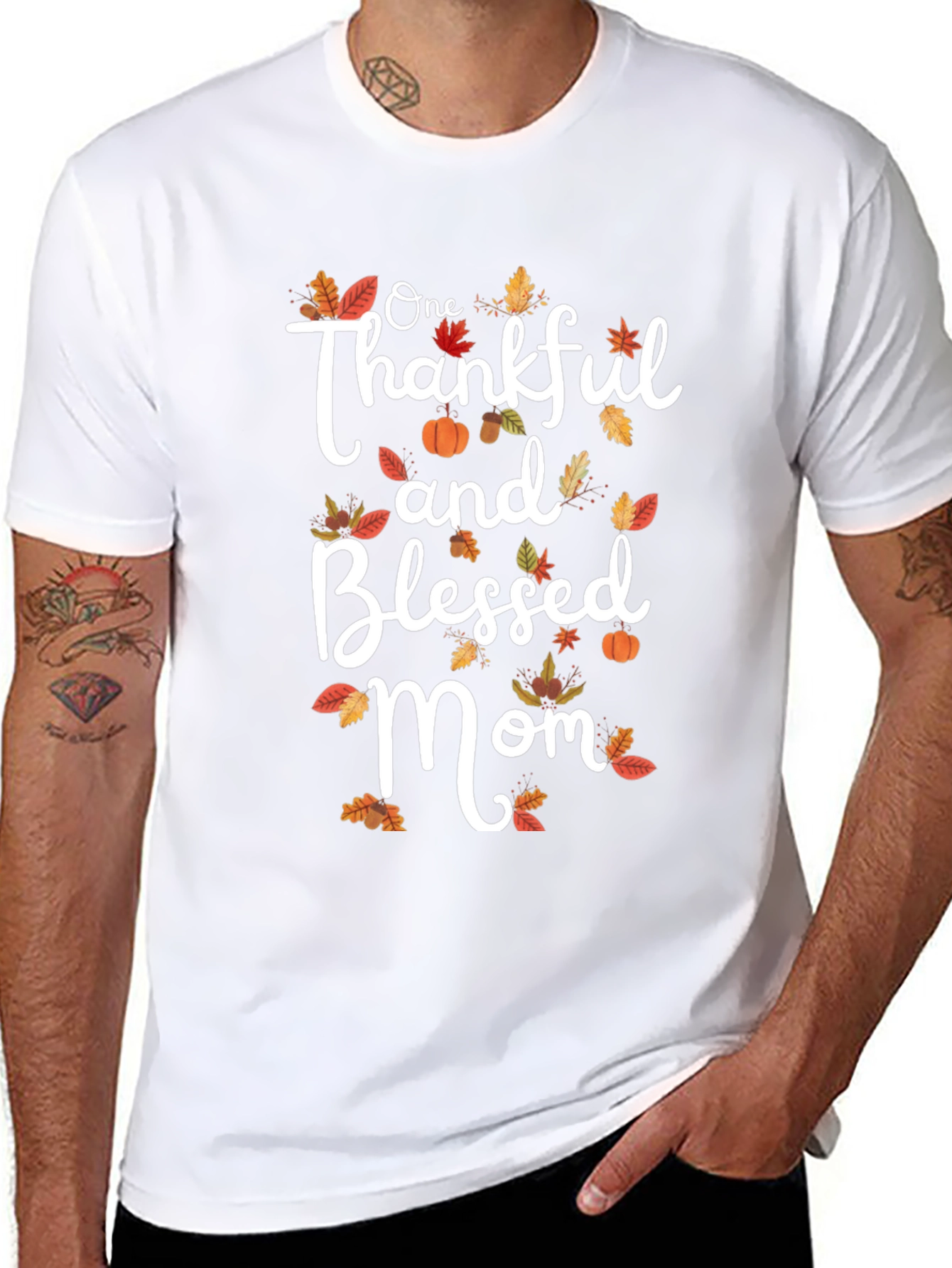 Thankful & Blessed Mom T-Shirt | Fall Graphic Tee