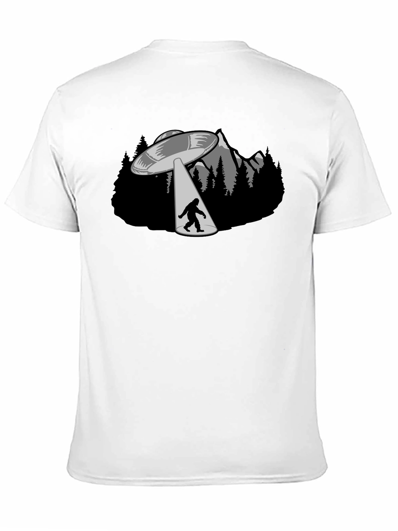 UFO Abduction Bigfoot Graphic T-Shirt