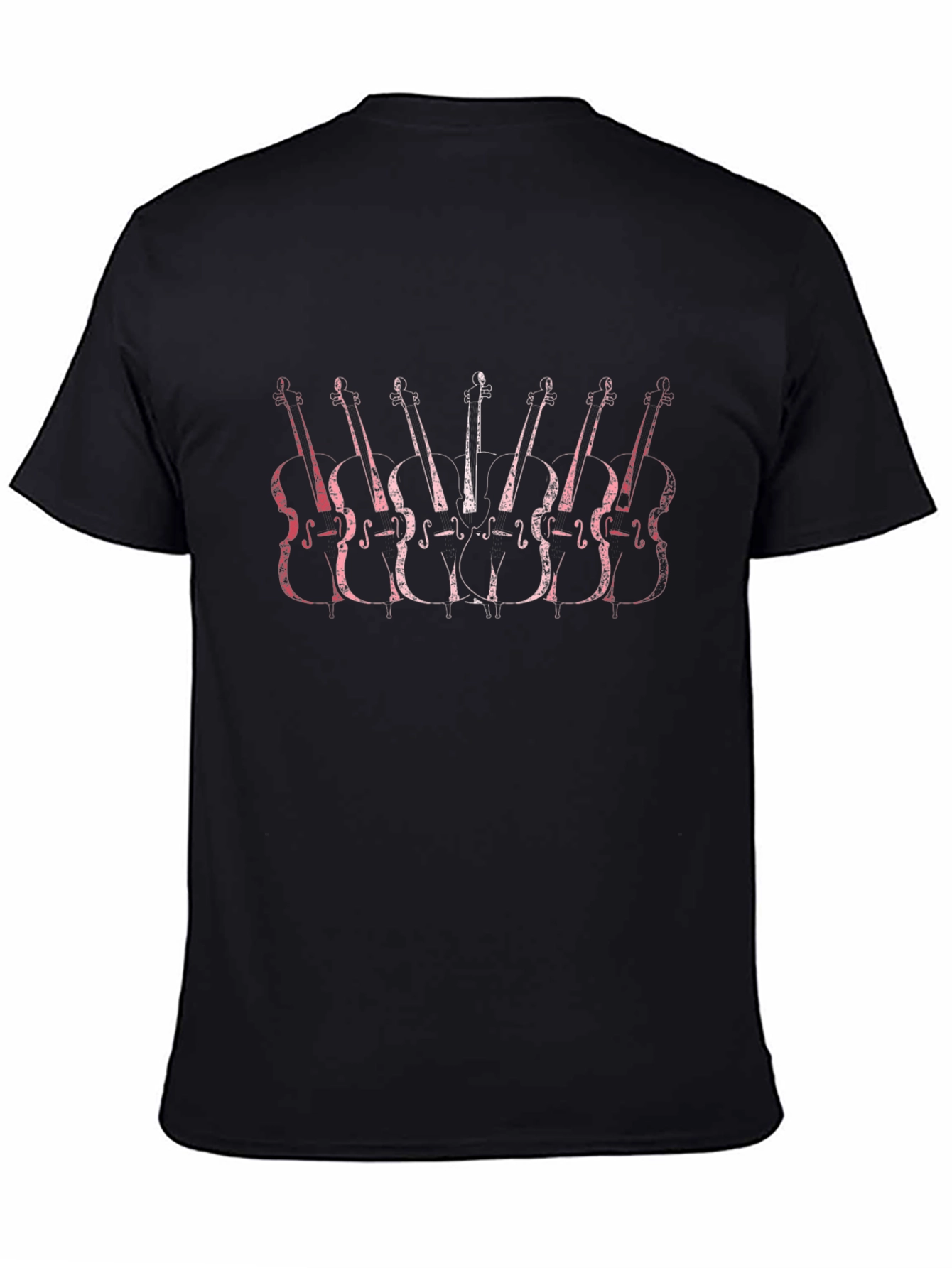 Unique Cello Instrument Graphic Black T-Shirt
