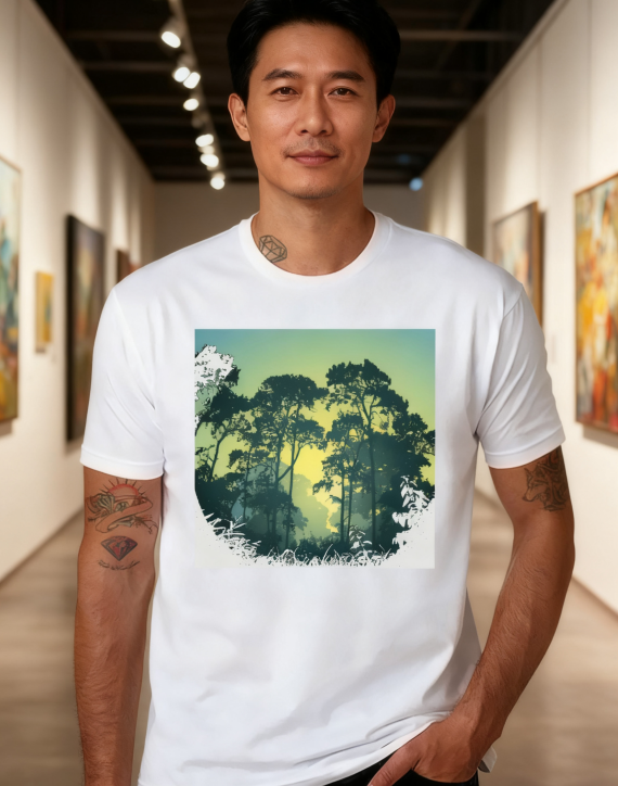 Sunset Forest Silhouette Graphic Tee