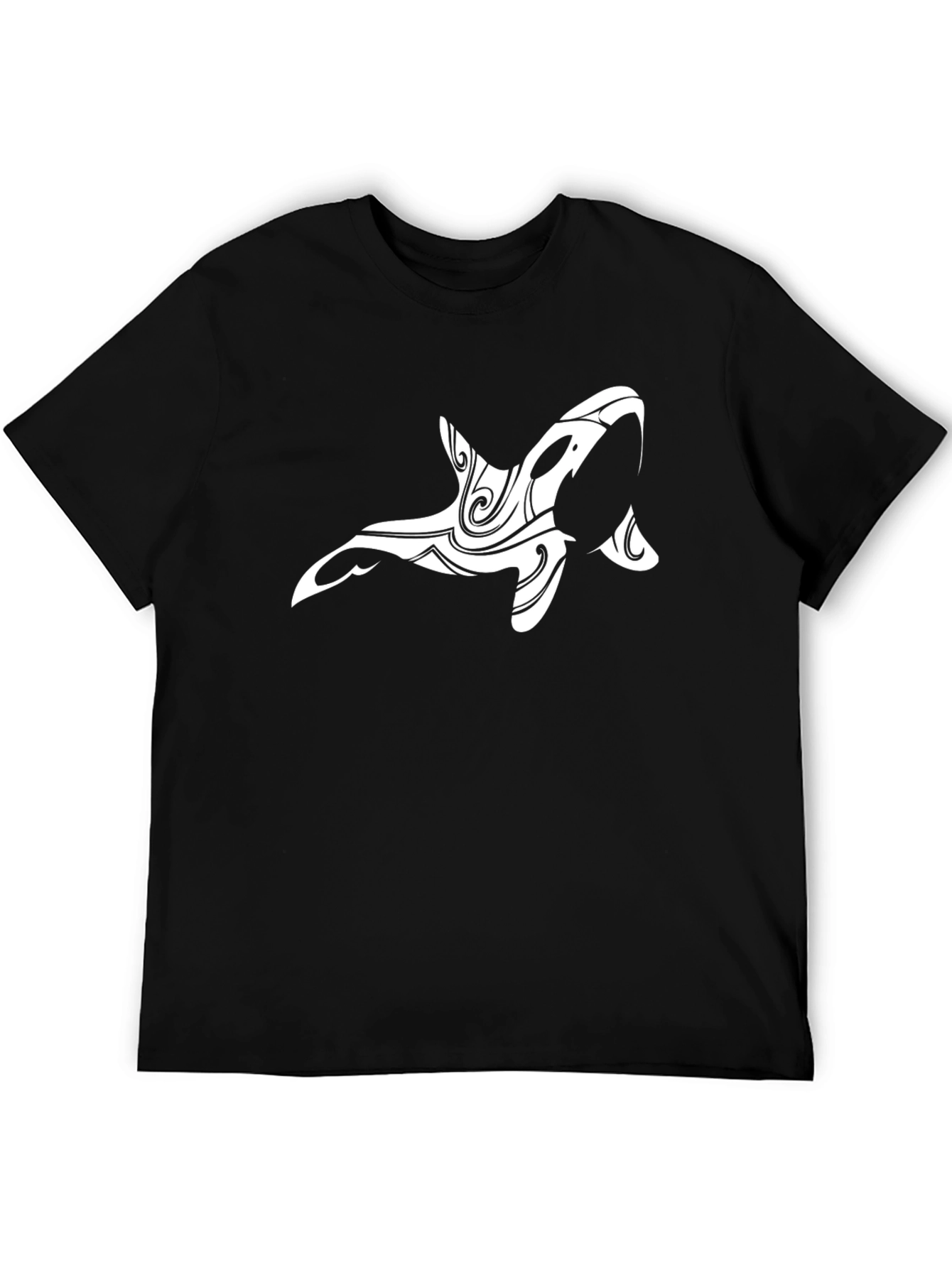 Tribal Orca Graphic Black T-Shirt
