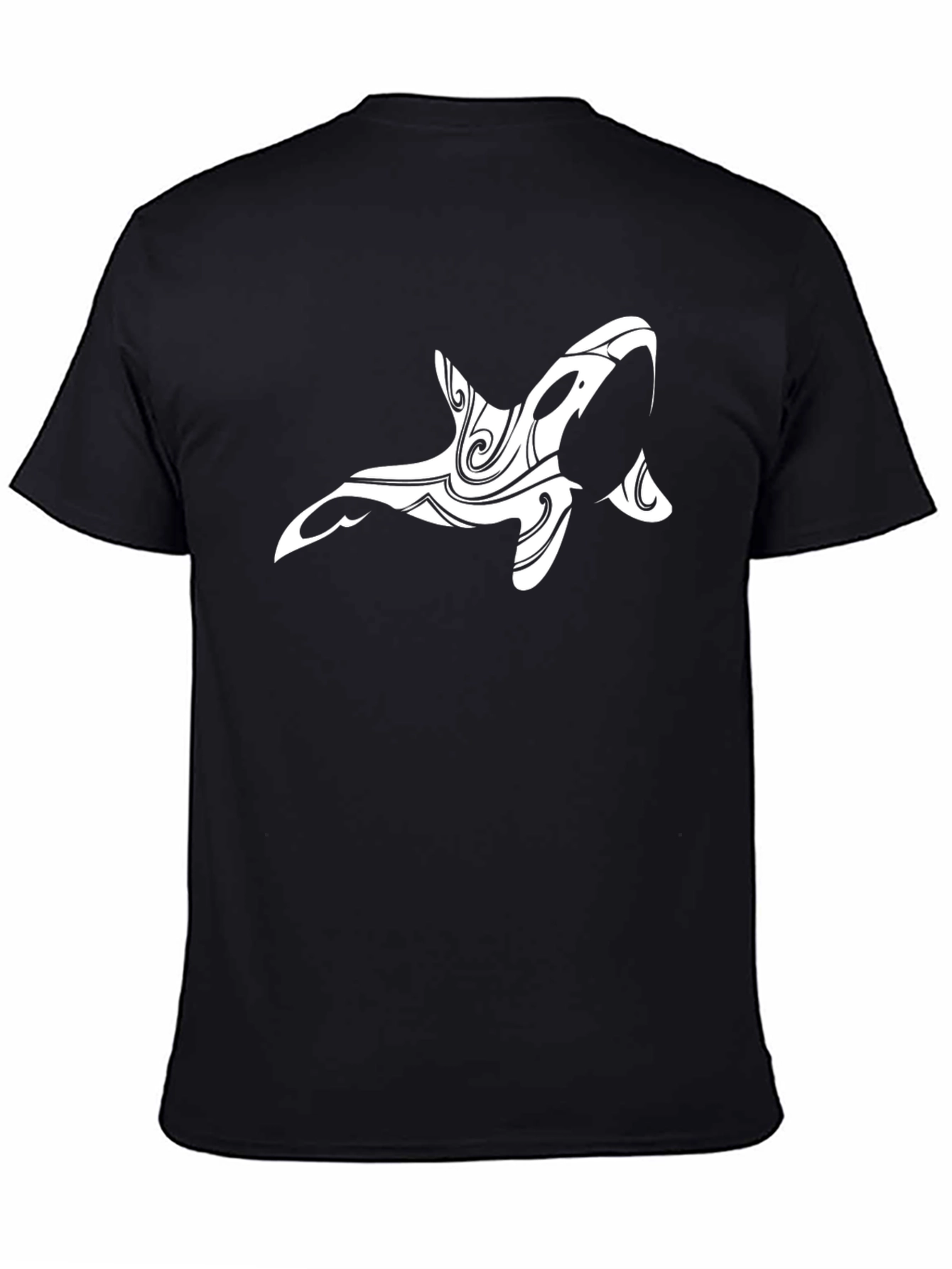 Tribal Orca Graphic Black T-Shirt