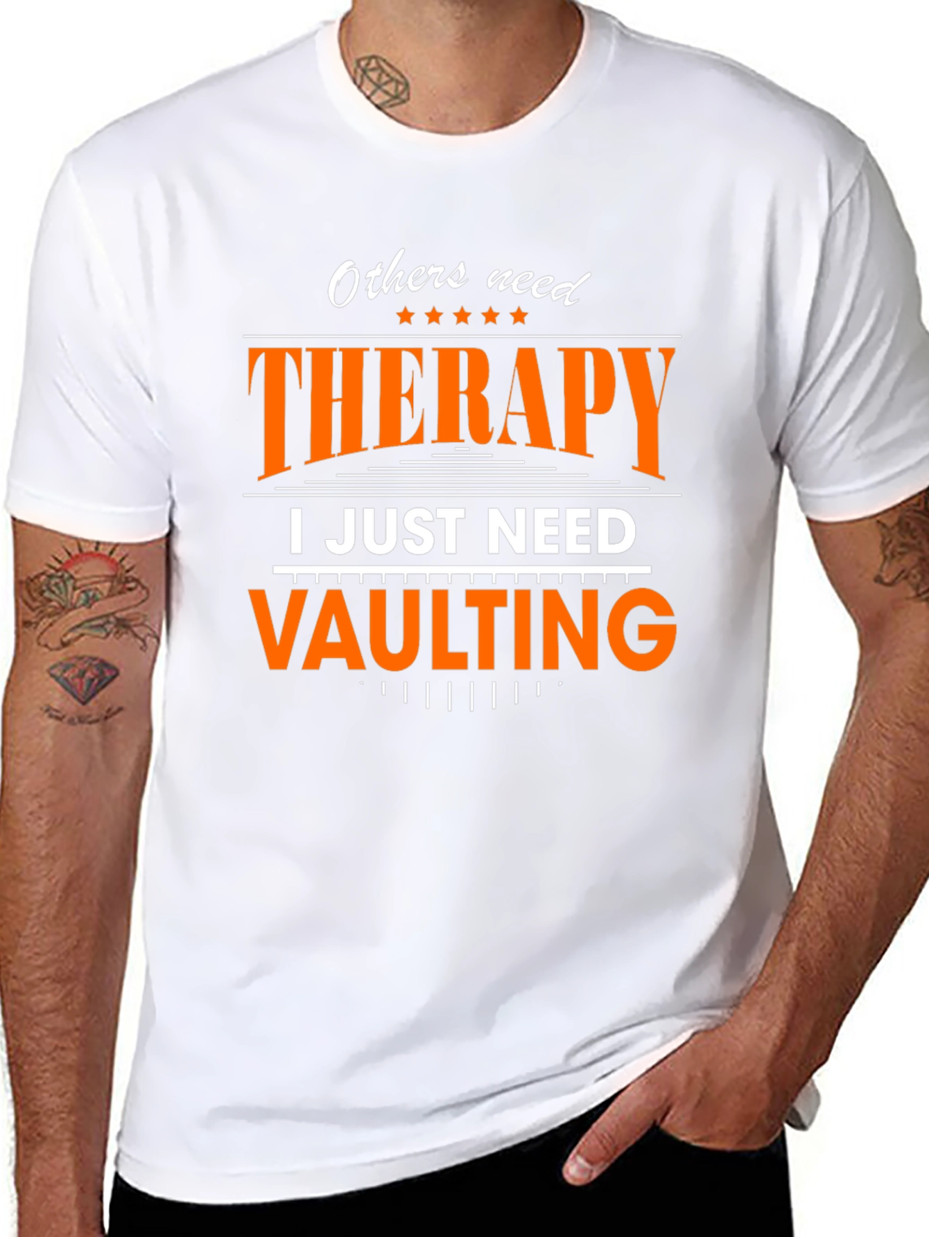Vaulting Therapy Graphic Tee - Athlete Humor T-Shirt