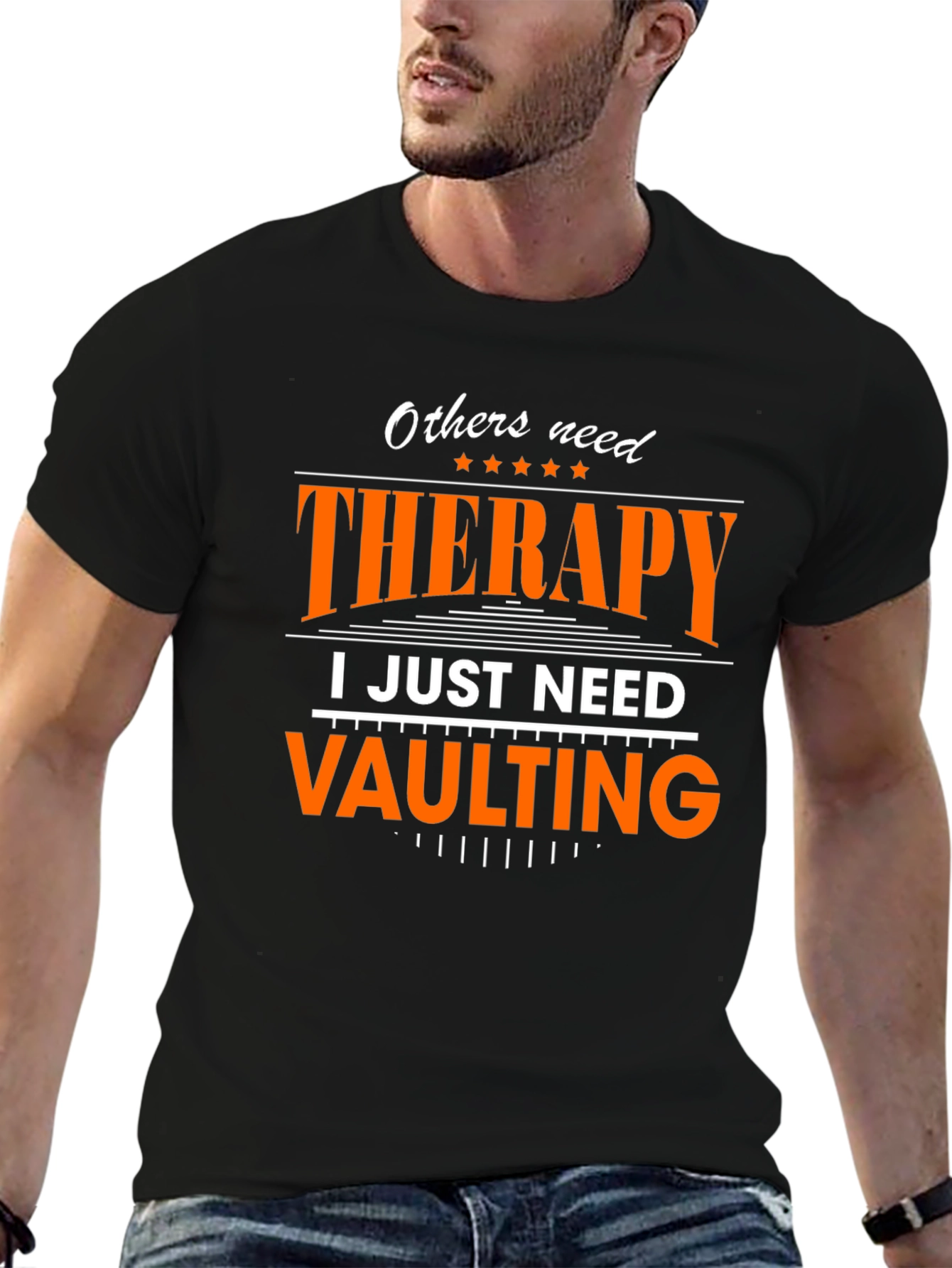 Vaulting Therapy Graphic Tee - Athlete Humor T-Shirt