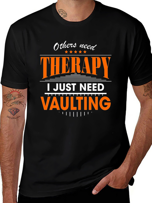 Vaulting Therapy Graphic Tee - Athlete Humor T-Shirt