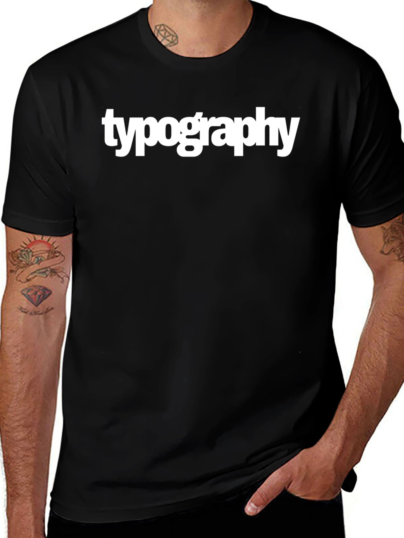 Typography Graphic Black T-Shirt