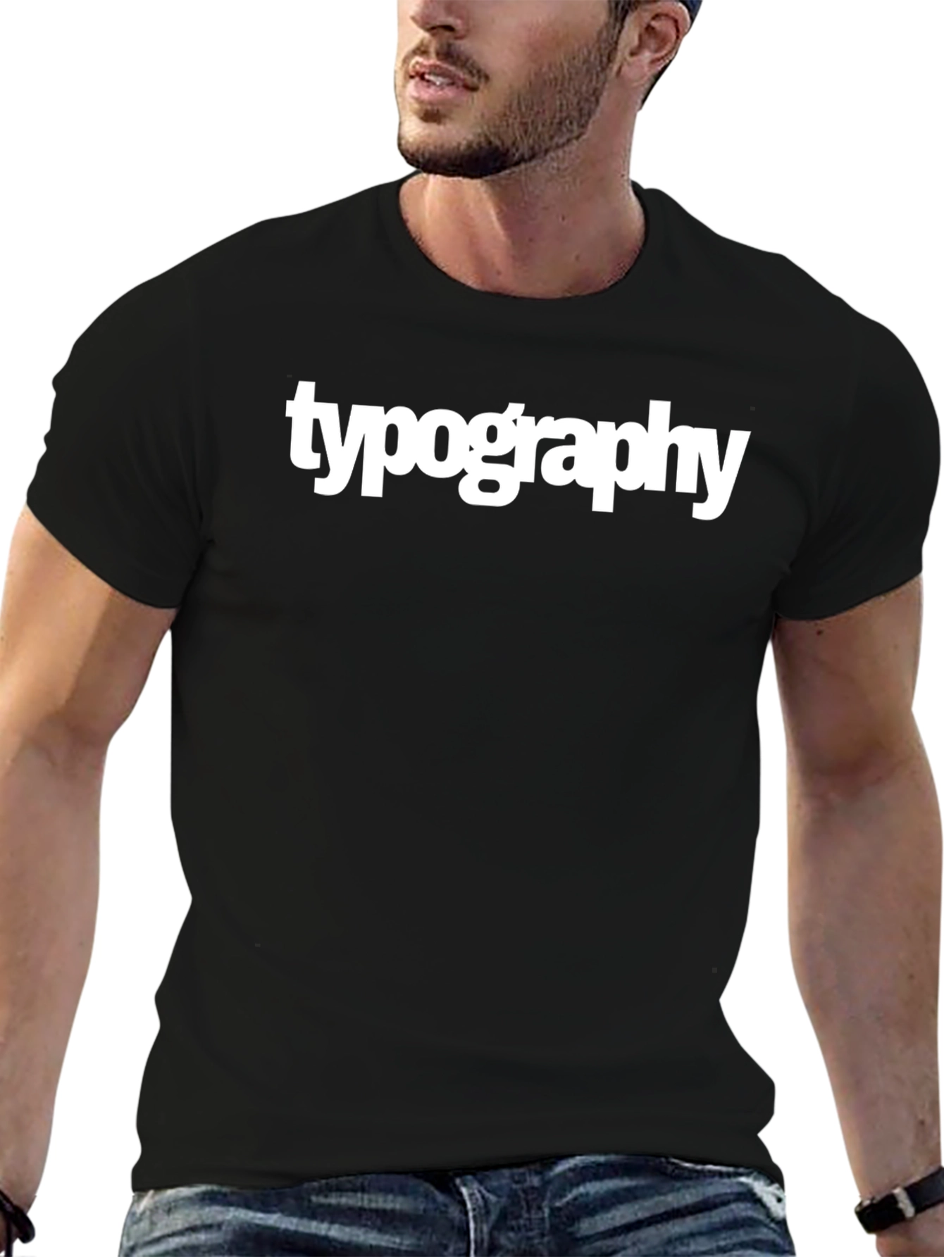 Typography Graphic Black T-Shirt