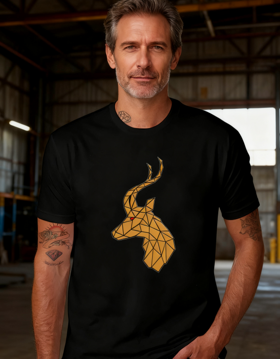 "Geometric Antelope" Minimalist Graphic Tee