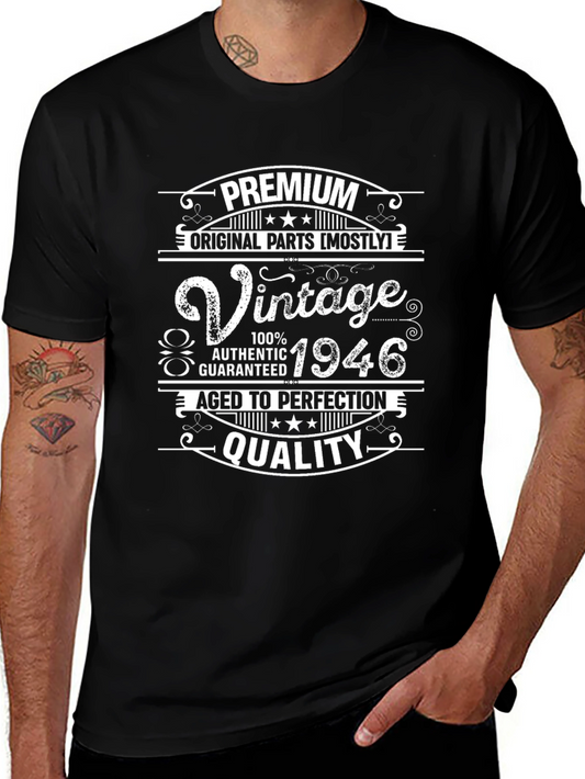 Vintage 1946 Premium Quality Black T-Shirt
