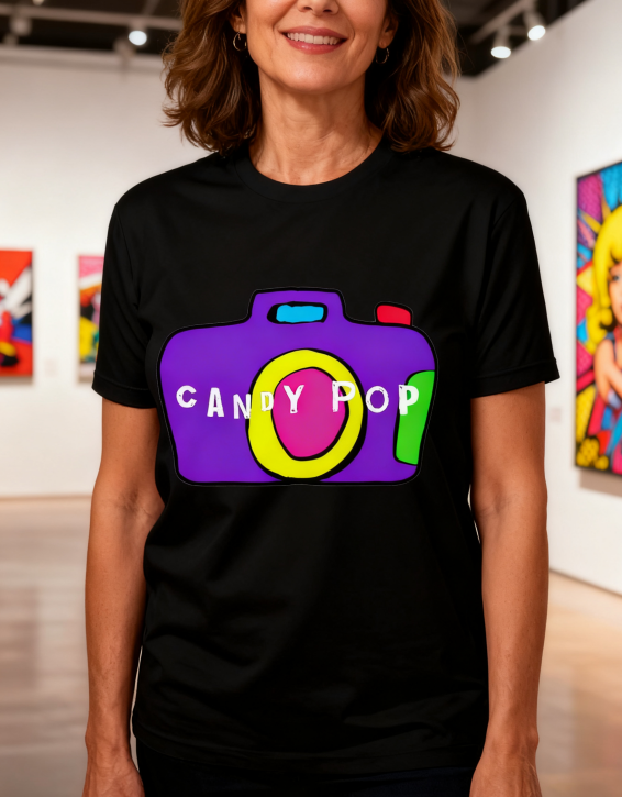 Vibrant Candy Pop Camera Tee