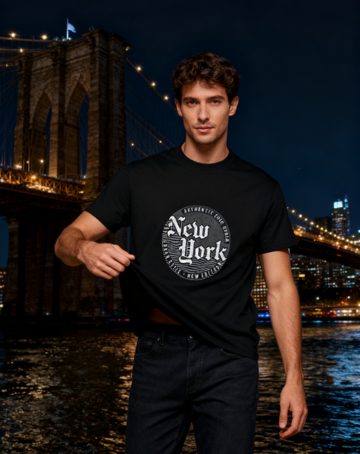 Vintage New York Graphic 100% Cotton T-Shirt - Unisex City-Inspired Tee for All Occasions