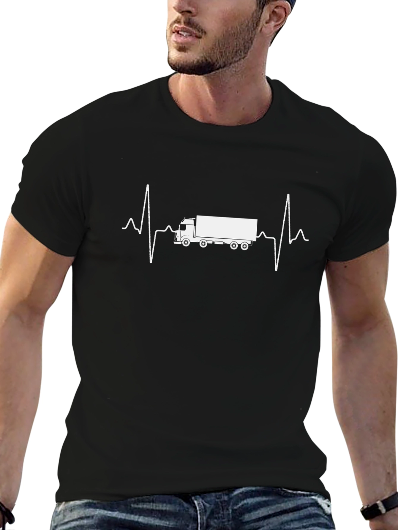 Truck Heartbeat T-Shirt - Driver Gift