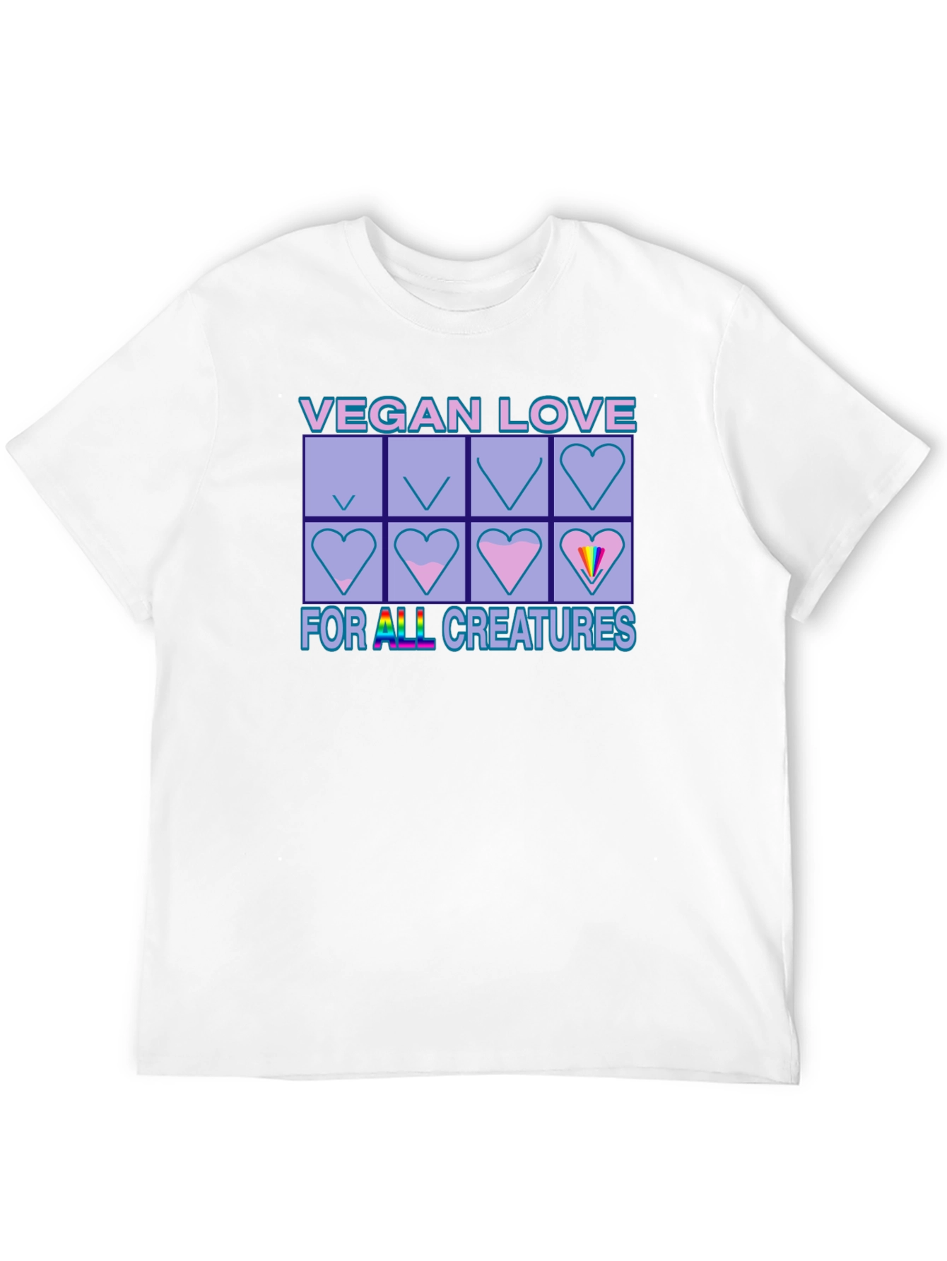 Vegan Love for All Creatures Black T-Shirt