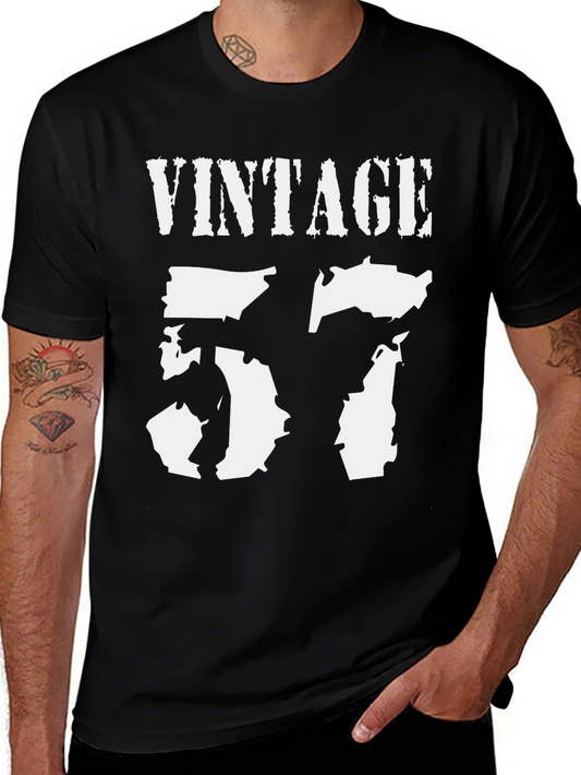 Vintage 57 Graphic Tee - Black Cotton T-Shirt