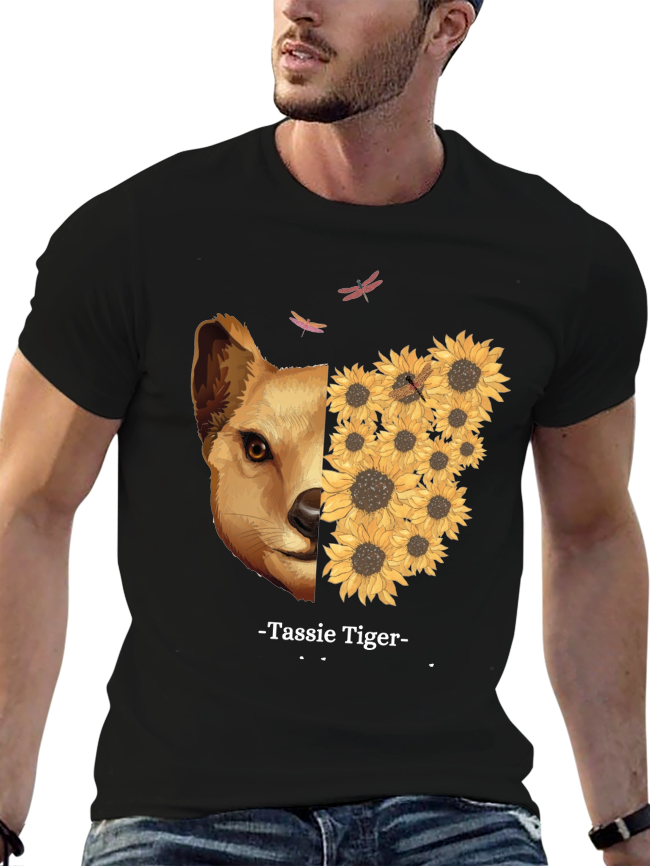 Tassie Tiger Sunflower Graphic Tee